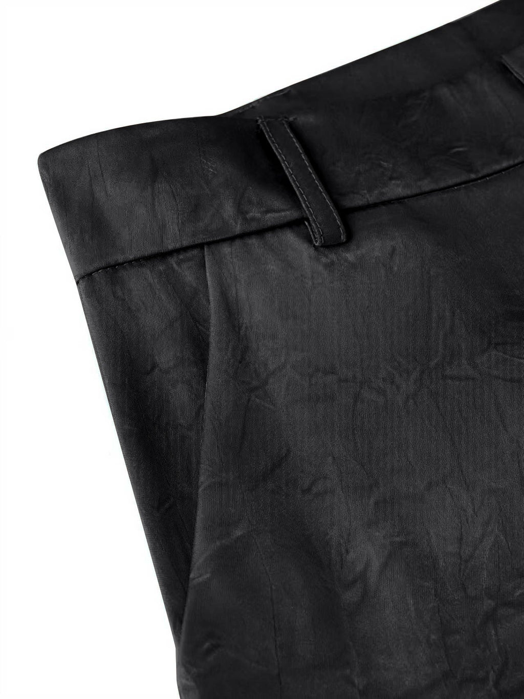 Pantalon large femme en satin soyeux – Pantalon taille haute à poches
