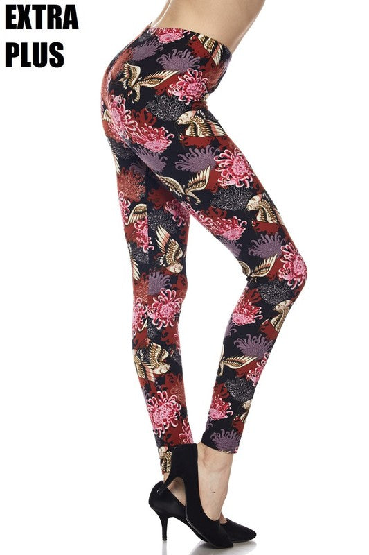 Legging Capri Imprimé Motif Oriental Grande Taille