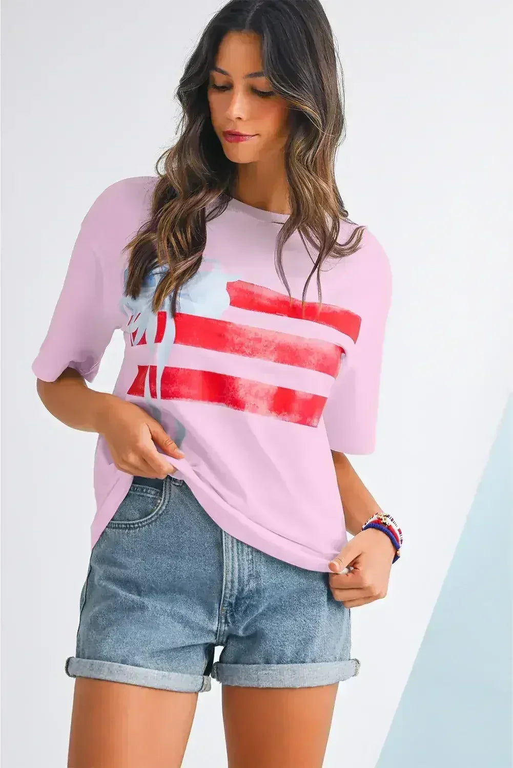 T-shirt col rond graphique White Flag Bow