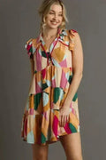 Robe mini taille plus à manches volantées avec boutons Umgee