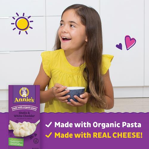 Macaroni au fromage Annie's White Cheddar Shells avec pâtes biologiques, 170 g