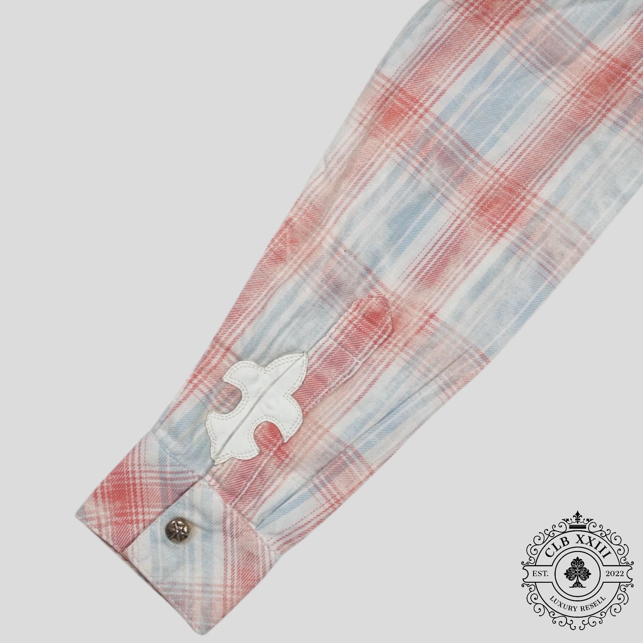 Chemise en flanelle Chrome Hearts pour femme, motif Fleur, rouge/bleu