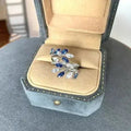 Bague Entourage Vigne Grappe de Fleurs Diamant à Haute Teneur en Carbone
