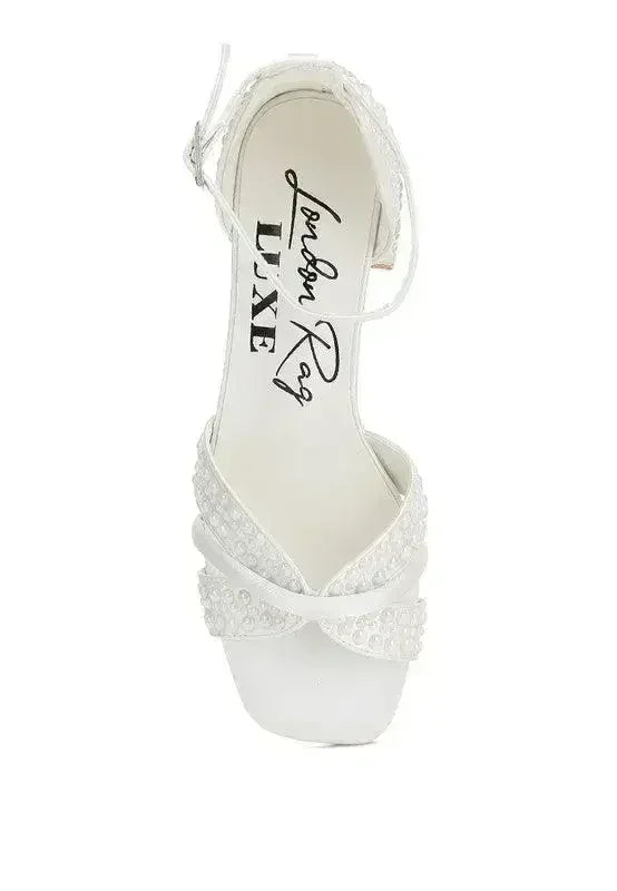 Sandales de mariée Pearl - Chaussures en satin à petit talon - Confort pour les fêtes de mariage