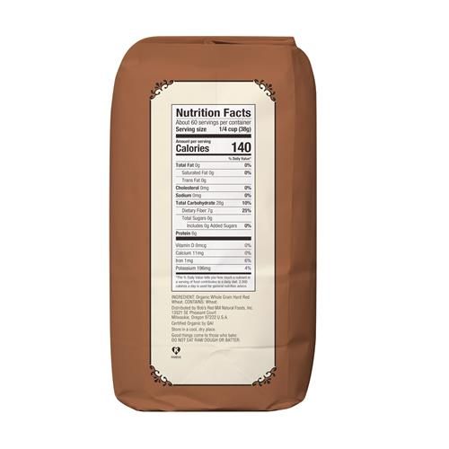 Farine de blé entier biologique, 2,27 kg (paquet de 1) de Bob's Red Mill - Sans OGM, grains entiers, végétalienne, casher