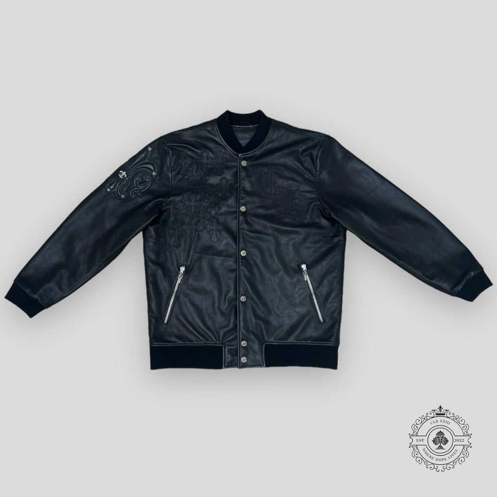 Blouson aviateur en cuir Chrome Hearts