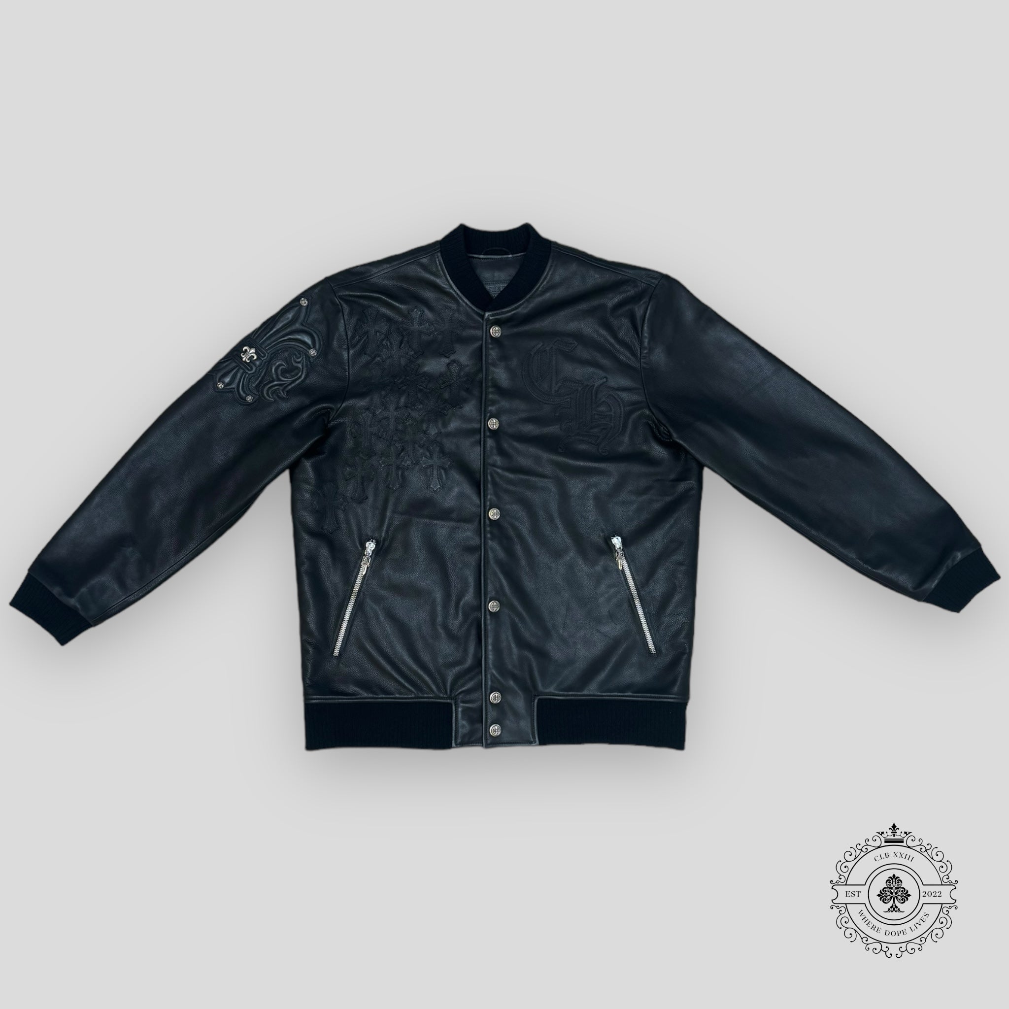 Blouson aviateur en cuir Chrome Hearts