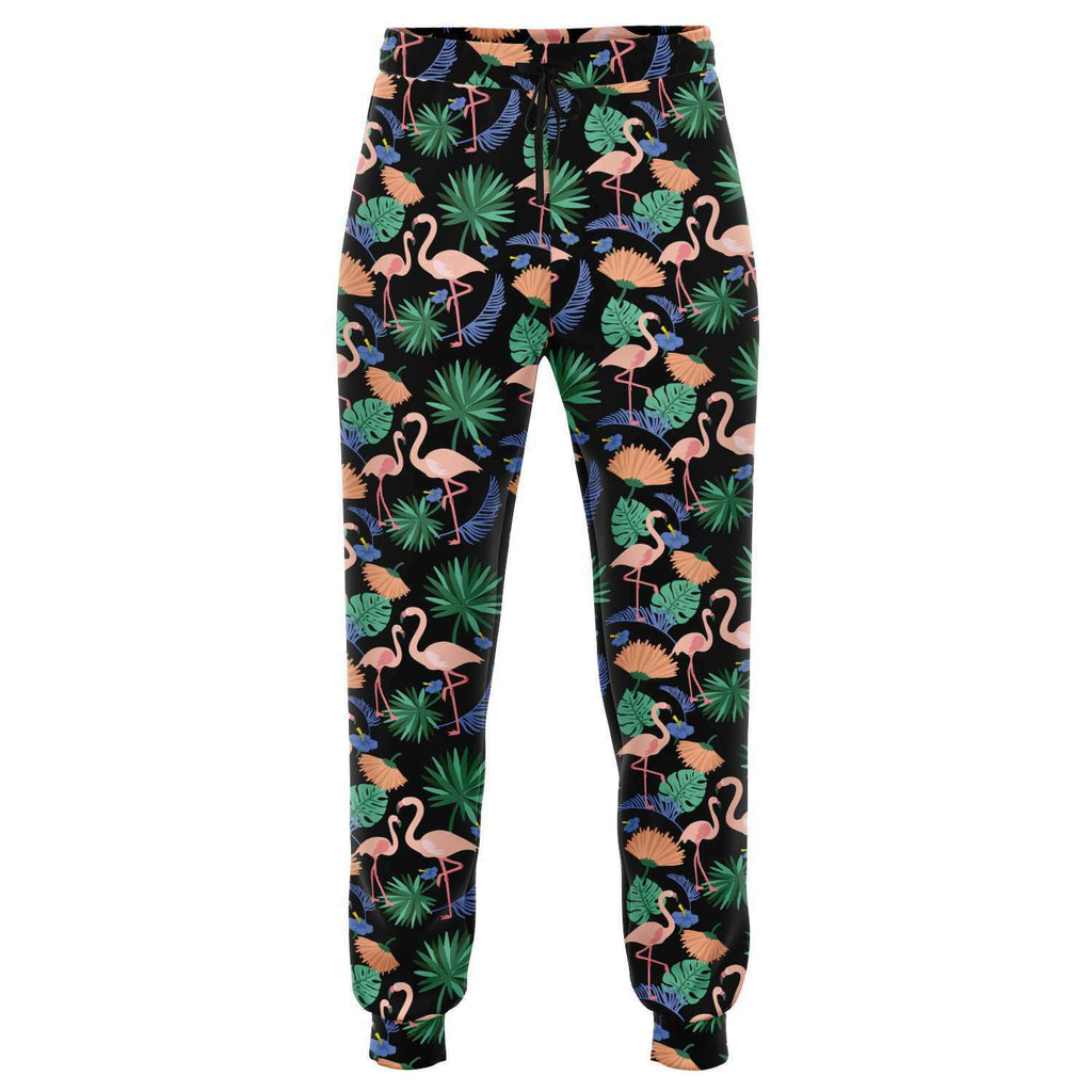 Joggers fleuris exotiques Flamant rose
