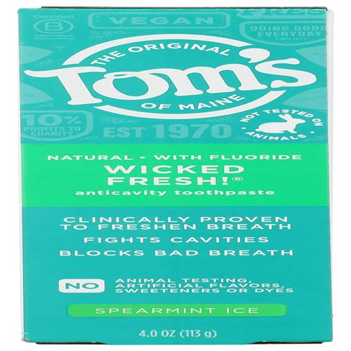 Dentifrice Toms Of Maine Wicked Fresh Spearmint Ice au fluor, 113 g