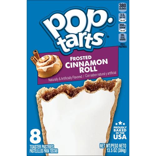 Pop-Tarts Pâtisseries à toaster, Petits déjeuners, Snacks pour enfants, Cannelle givrée, Boîte de 382g (8 Pop-Tarts)