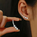 Boucles d'oreilles grimpantes en argent 925 avec oxydes de zirconium de synthèse hypoallergéniques