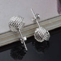 Boucles d'oreilles clous écrou d'amour en argent 925