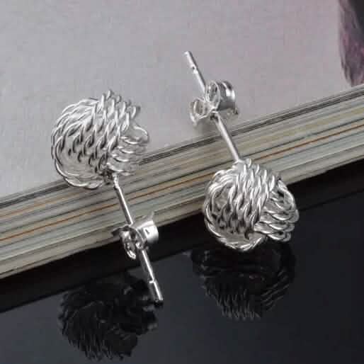 Boucles d'oreilles clous écrou d'amour en argent 925