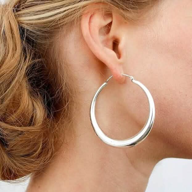 Boucles d'oreilles créoles 50 mm en argent sterling 925