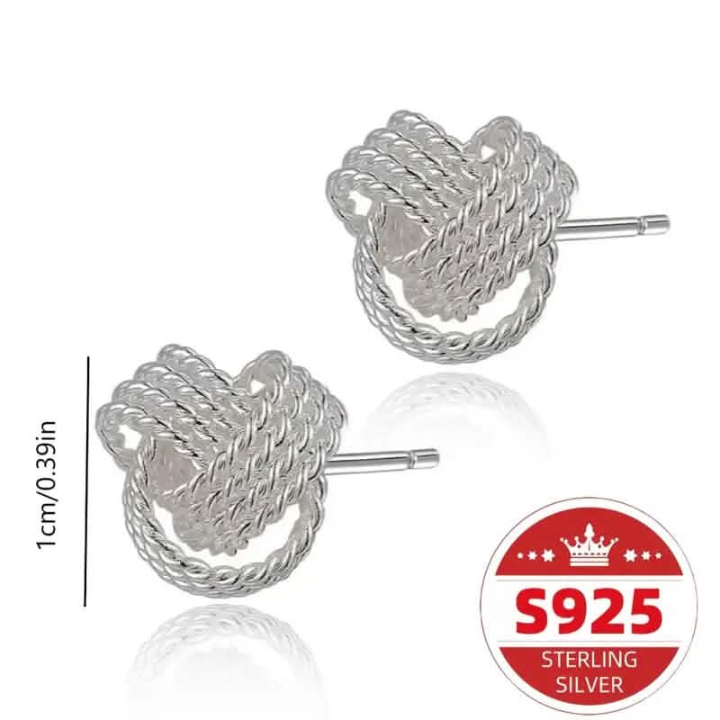 Boucles d'oreilles tressées en argent sterling 925