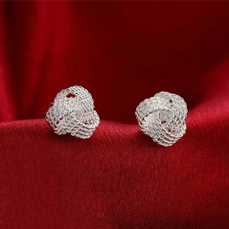 Boucles d'oreilles tressées en argent sterling 925