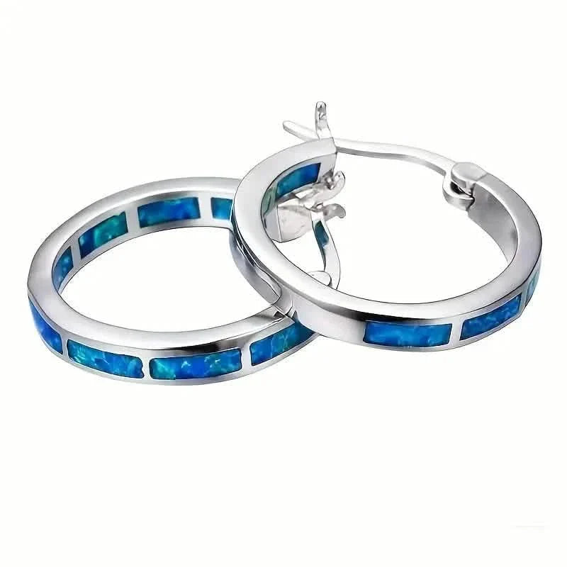 Boucles d'oreilles créoles circulaires en argent sterling 925