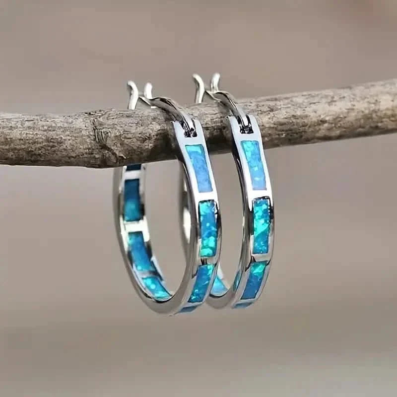 Boucles d'oreilles créoles circulaires en argent sterling 925