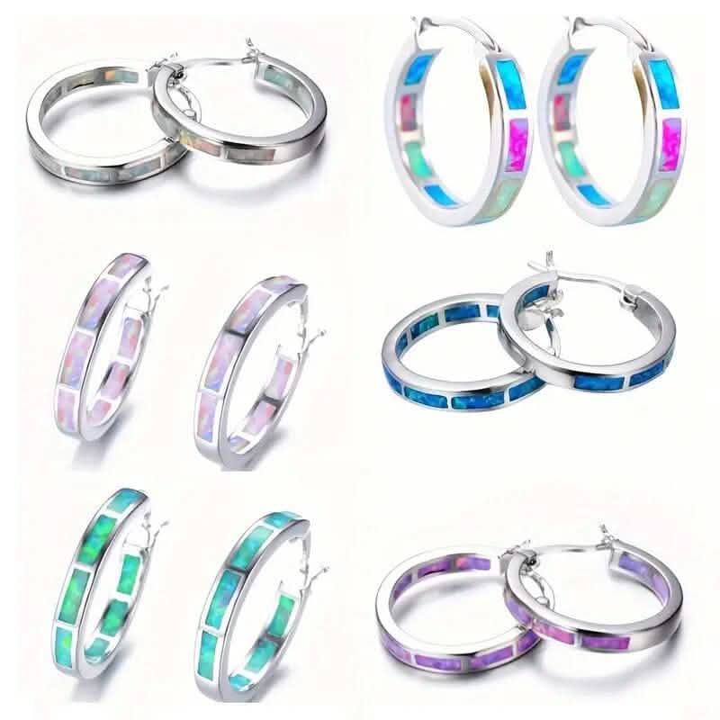 Boucles d'oreilles créoles circulaires en argent sterling 925