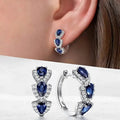 Boucles d'oreilles créoles en argent sterling 925 avec oxyde de zirconium synthétique