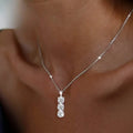 Collier en argent sterling 925 avec trois pendentifs verticaux en zircone synthétique