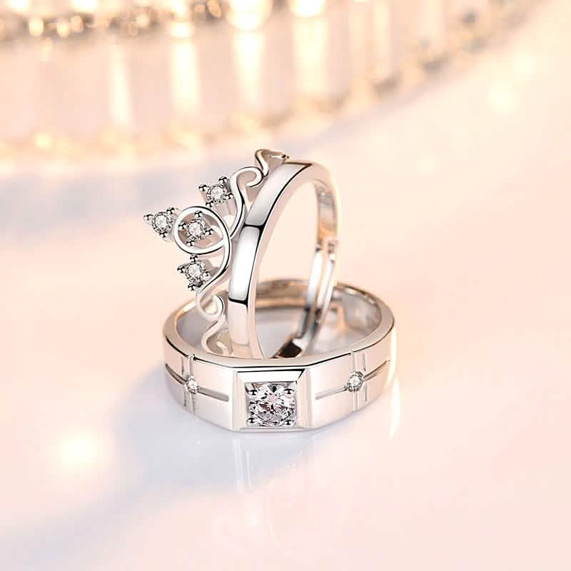 Bague de couple tendance en argent sterling 925
