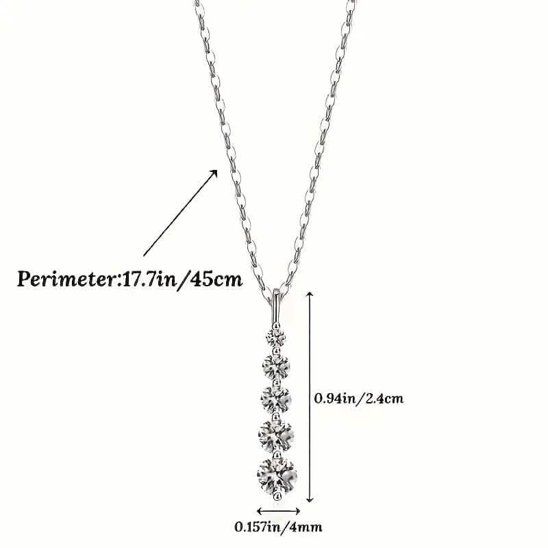 Collier pendentif goutte en argent sterling 925 et zircone cubique synthétique