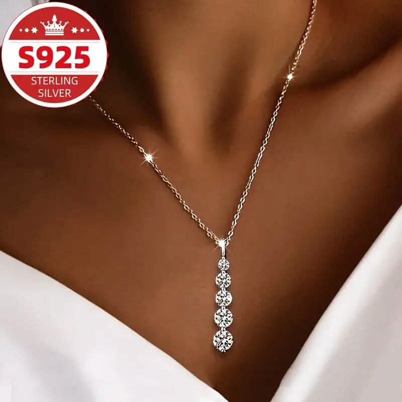 Collier pendentif goutte en argent sterling 925 et zircone cubique synthétique