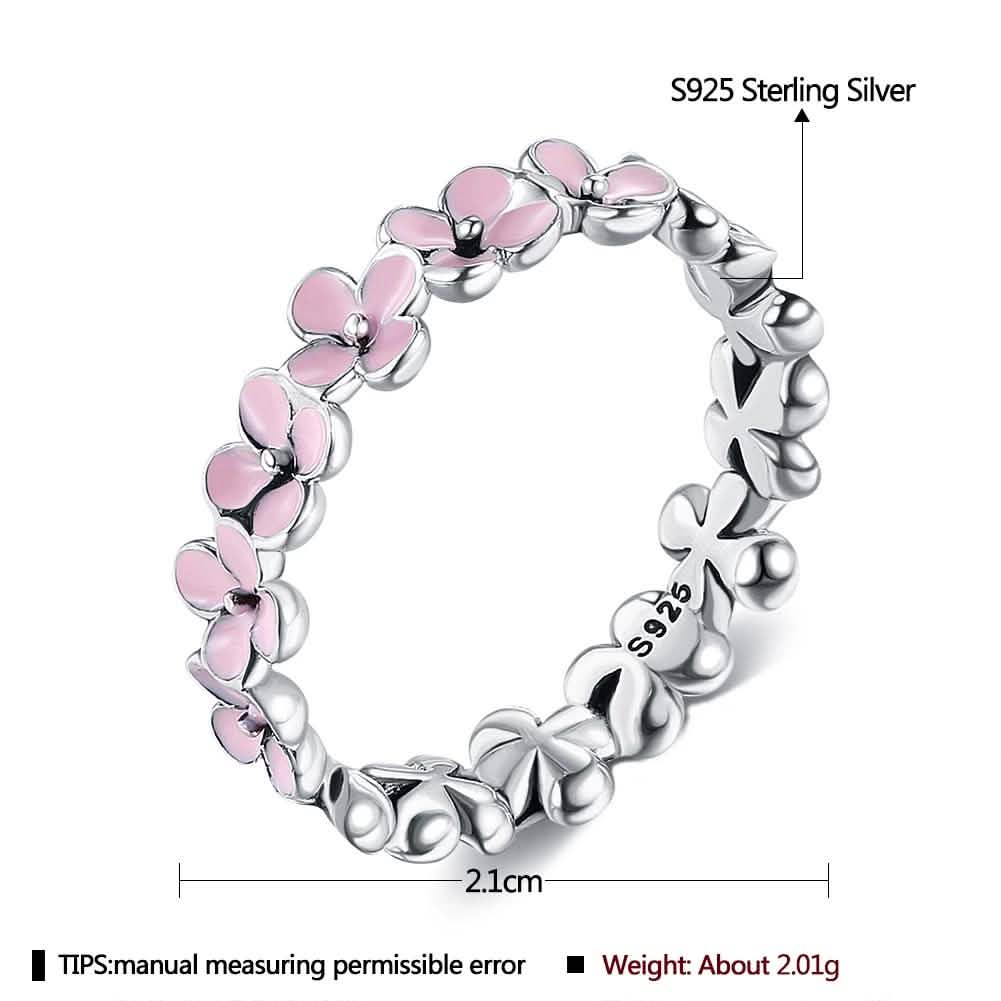 Bague en argent sterling 925 pour femme, motif prune romantique