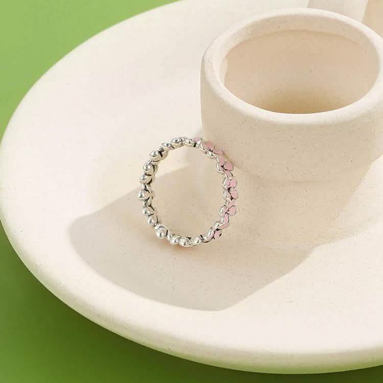 Bague en argent sterling 925 pour femme, motif prune romantique