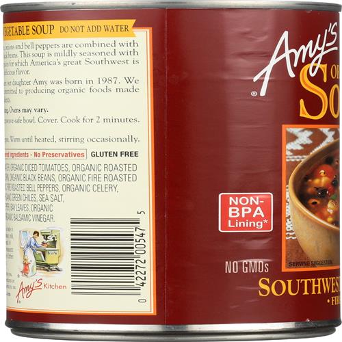 Amys Soupe Biologique Légumes du Sud-Ouest Rôtis au Feu -- 405 g