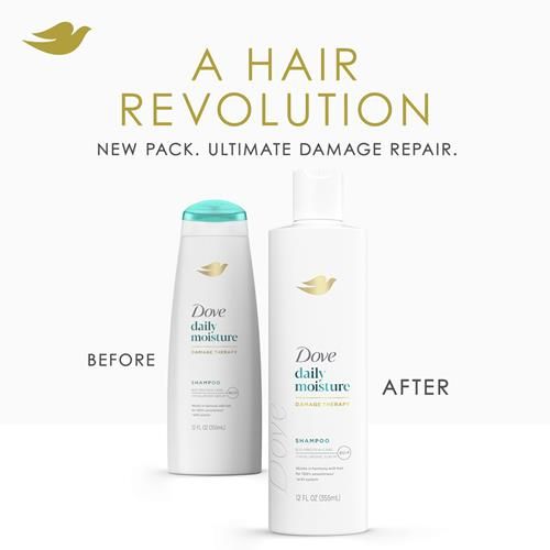 Shampooing Dove Soin Démêlant Hydratation Quotidienne Cheveux Secs Avec Technologie Bio-Protéine Et Sérum Hyaluronique 355 ml