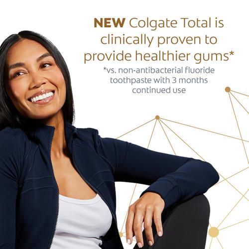 Dentifrice Colgate Total Blancheur + Charbon, Dentifrice Menthe, Tube de 144g, Lot de 2