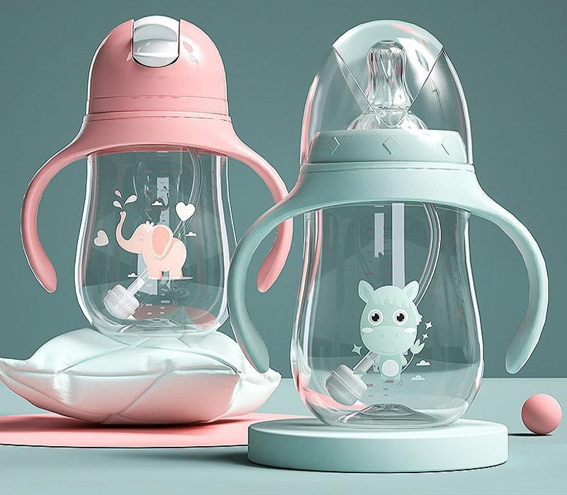 Biberons Tasse d'apprentissage Biberon à large goulot Double usage Lait et eau Pour bébés et enfants