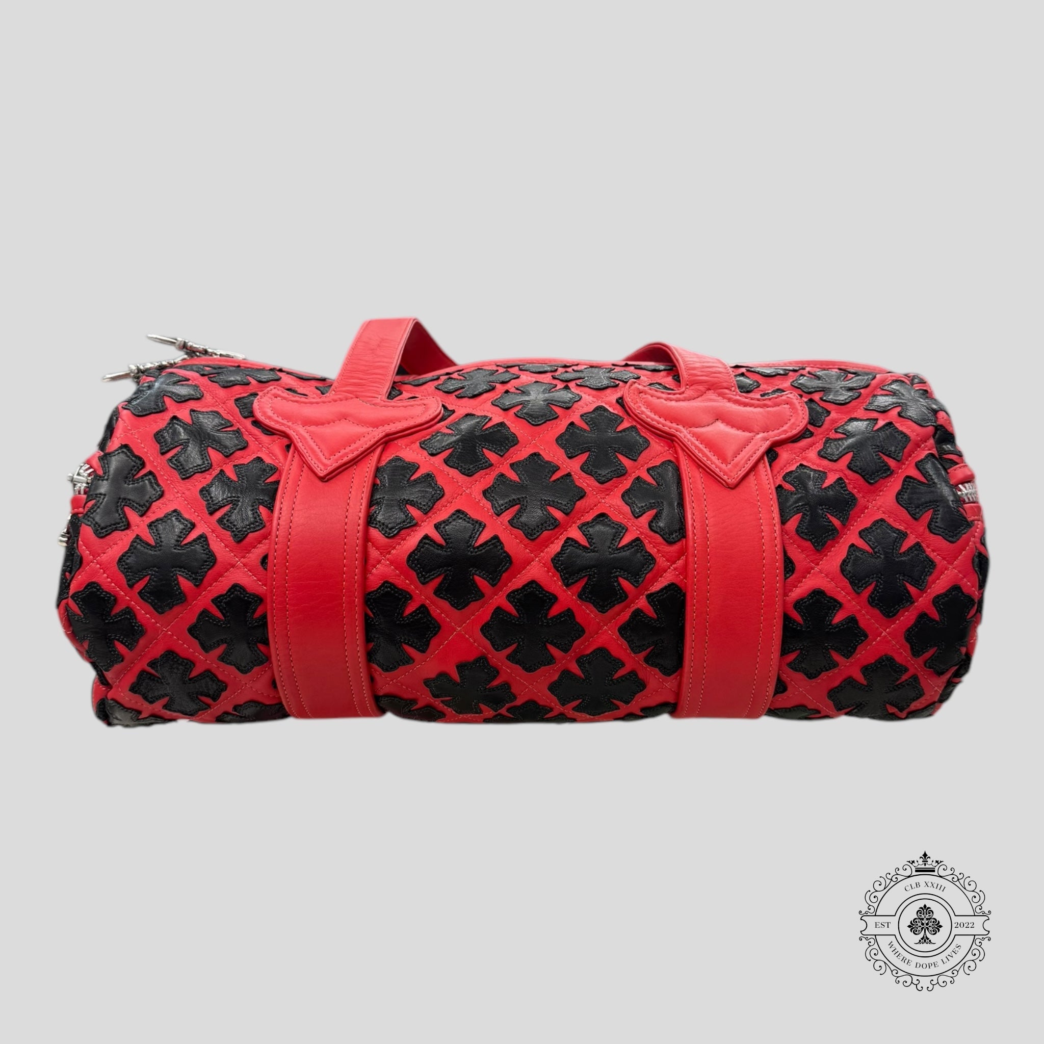 Mini sac polochon Chrome Heart Plus à motif, rouge