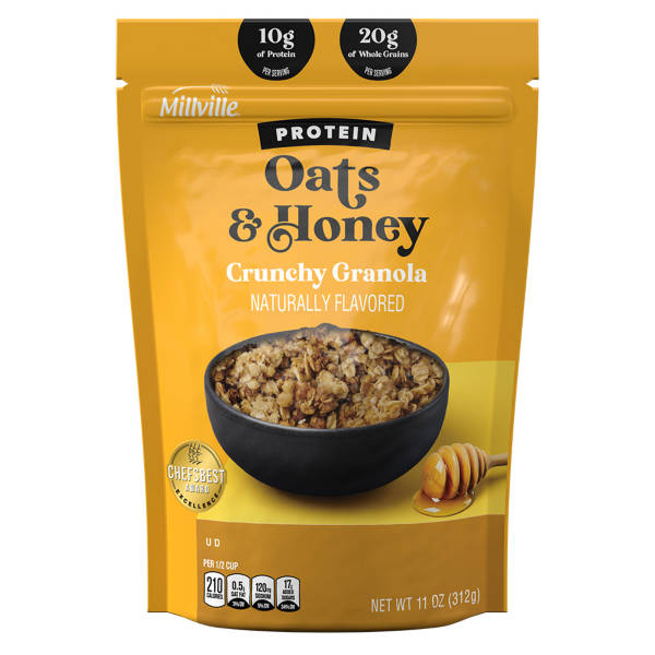 Millville Flocons d'avoine et miel Croquant protéiné Granola, 312 g
