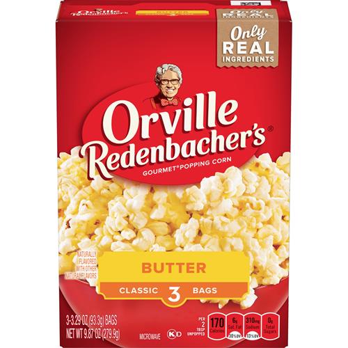 Orville Redenbachers Popcorn pour micro-ondes, saveur beurre de cinéma, 93 g, paquet de 3
