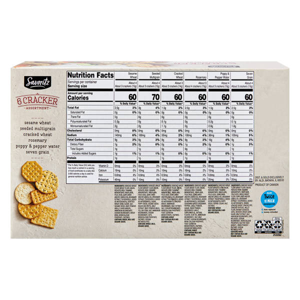 Savoritz Six Assortiment de biscuits salés, 371 g