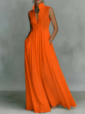 Robe midi pour femme de style français à taille haute avec nœud en ruban