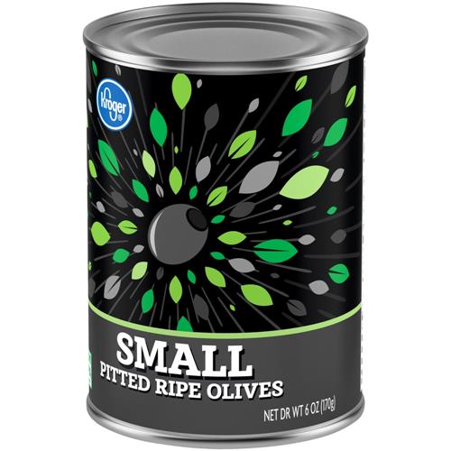 Olives noires dénoyautées Kroger, 170 g