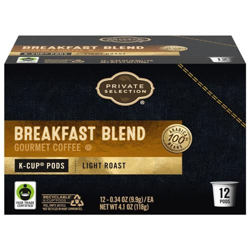 Private Selection Mélange petit-déjeuner Café torréfié pâle dosettes 12 u.