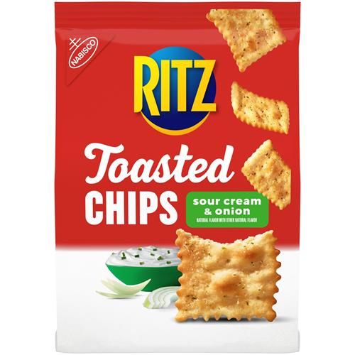 Craquelins Ritz Toasted Chips saveur crème sure et oignon, amuse-gueules, 230 g