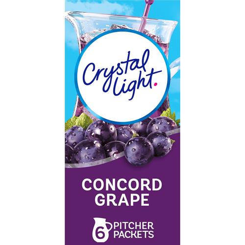 Mélange pour boisson en poudre Crystal Light Raisin Concord Arôme Artificiel, Paquets pour pichet, 6 U.