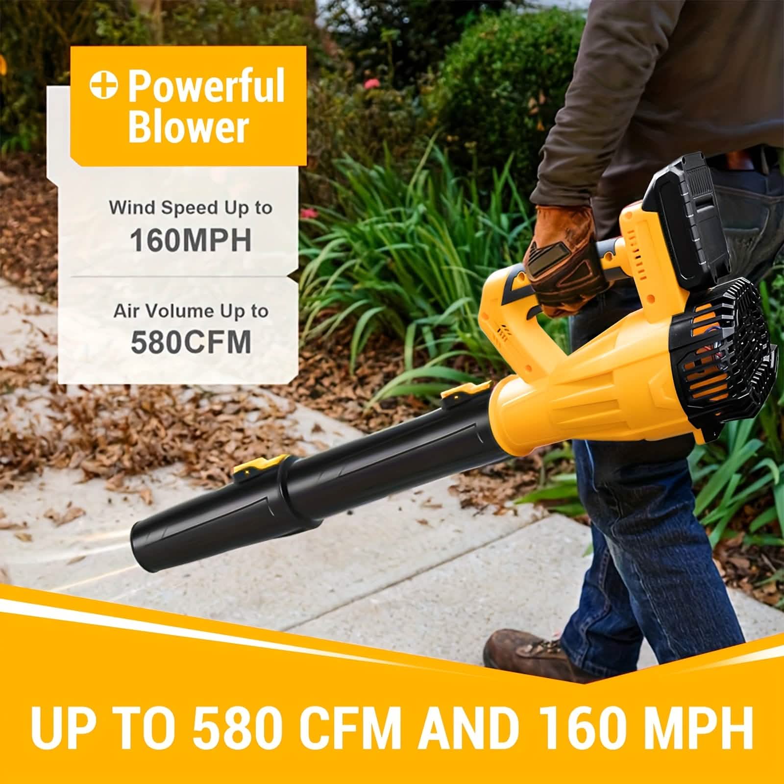 Souffleur de feuilles sans fil puissant
