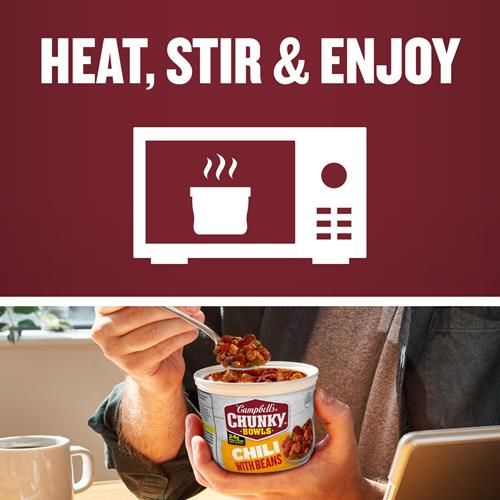 Campbells Chili Épais aux Haricots, Bol Micro-ondable de 432 g