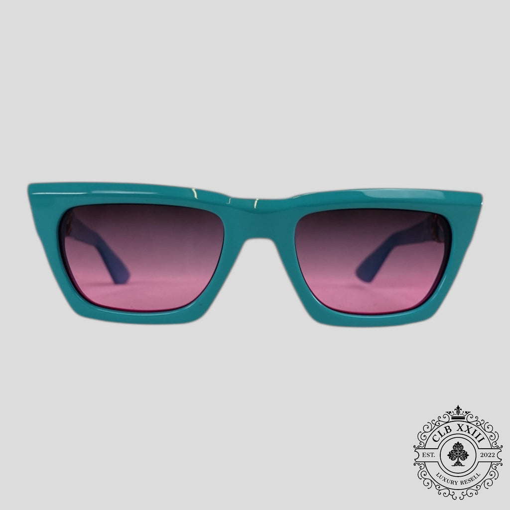 Lunettes Chrome Hearts Cliterally ornées de diamants en bleu/argent