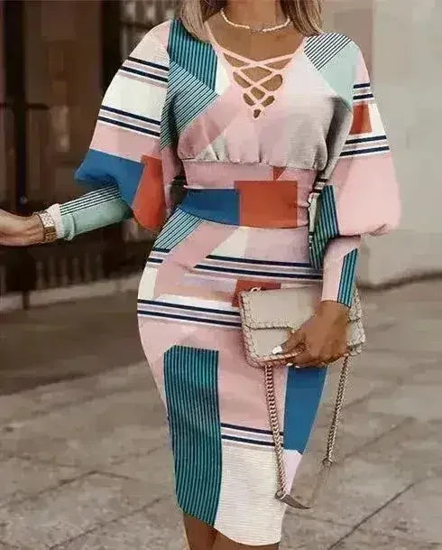 Robe décontractée imprimée - Robe légère sans manches pour femme