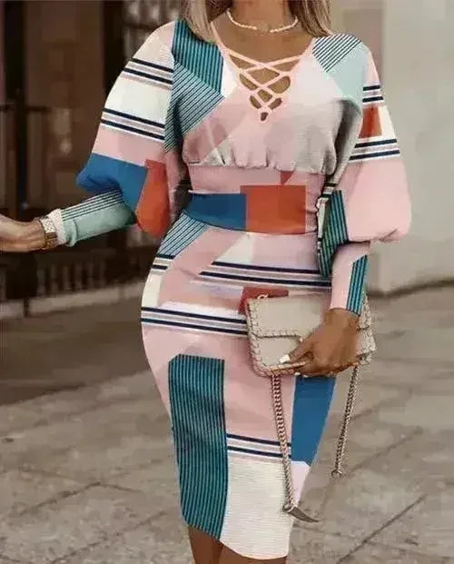 Robe décontractée imprimée - Robe légère sans manches pour femme
