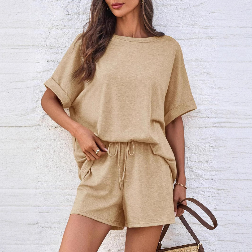 👕 Ensemble T-shirt oversized et short à cordon – Le confort décontracté ultime