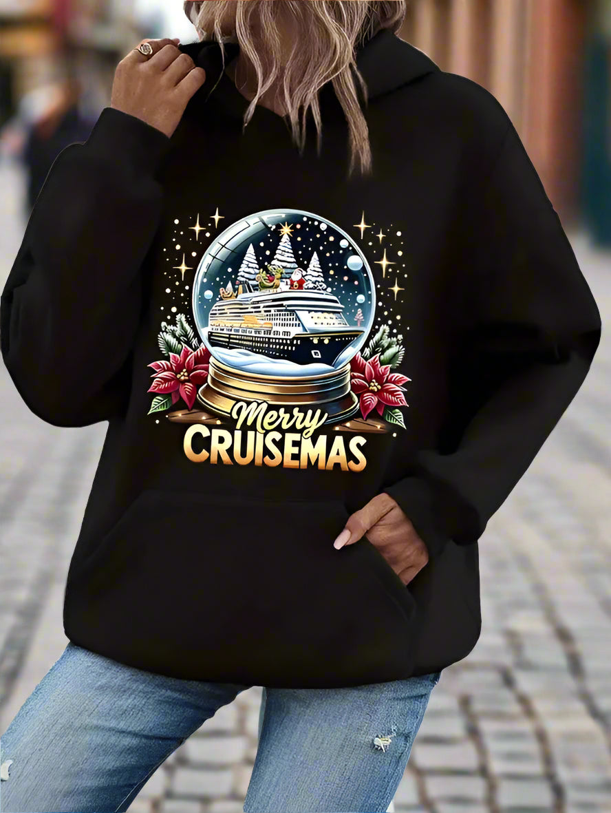 Sweat à capuche croisière de Noël pour femmes
